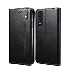 Funda de Cuero Cartera con Soporte Carcasa B01S para Vivo Y70S 5G Negro