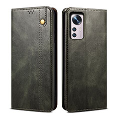 Funda de Cuero Cartera con Soporte Carcasa B01S para Xiaomi Mi 12 5G Verde