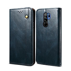 Funda de Cuero Cartera con Soporte Carcasa B01S para Xiaomi Redmi 9 Azul