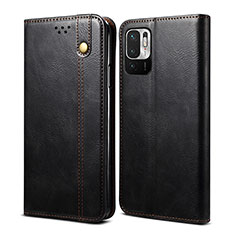 Funda de Cuero Cartera con Soporte Carcasa B01S para Xiaomi Redmi Note 10 5G Negro