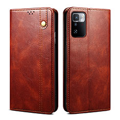 Funda de Cuero Cartera con Soporte Carcasa B01S para Xiaomi Redmi Note 10 Pro 5G Marron