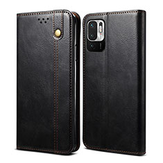 Funda de Cuero Cartera con Soporte Carcasa B01S para Xiaomi Redmi Note 10T 5G Negro