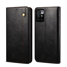 Funda de Cuero Cartera con Soporte Carcasa B01S para Xiaomi Redmi Note 11 4G (2021) Negro