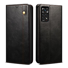 Funda de Cuero Cartera con Soporte Carcasa B01S para Xiaomi Redmi Note 11 4G (2022) Negro