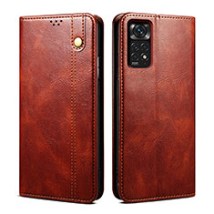 Funda de Cuero Cartera con Soporte Carcasa B01S para Xiaomi Redmi Note 11 Pro 4G Marron