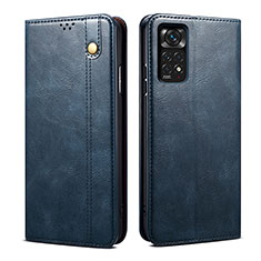 Funda de Cuero Cartera con Soporte Carcasa B01S para Xiaomi Redmi Note 11 Pro 5G Azul