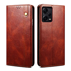 Funda de Cuero Cartera con Soporte Carcasa B01S para Xiaomi Redmi Note 12 Pro 5G Marron