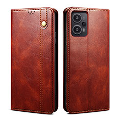 Funda de Cuero Cartera con Soporte Carcasa B01S para Xiaomi Redmi Note 12 Turbo 5G Marron