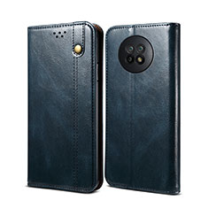 Funda de Cuero Cartera con Soporte Carcasa B01S para Xiaomi Redmi Note 9 5G Azul