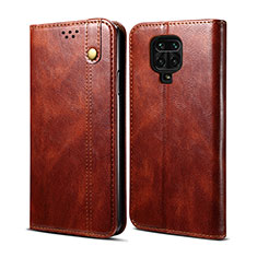 Funda de Cuero Cartera con Soporte Carcasa B01S para Xiaomi Redmi Note 9S Marron