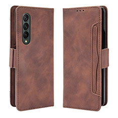 Funda de Cuero Cartera con Soporte Carcasa B01Y para Samsung Galaxy Z Fold3 5G Marron