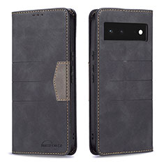 Funda de Cuero Cartera con Soporte Carcasa B02F para Google Pixel 6 5G Negro