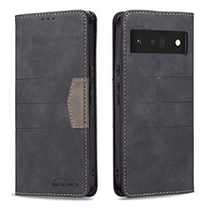 Funda de Cuero Cartera con Soporte Carcasa B02F para Google Pixel 6 Pro 5G Negro