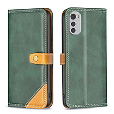 Funda de Cuero Cartera con Soporte Carcasa B02F para Motorola Moto E32s Verde