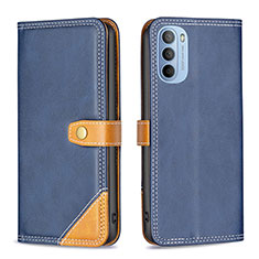 Funda de Cuero Cartera con Soporte Carcasa B02F para Motorola Moto G31 Azul