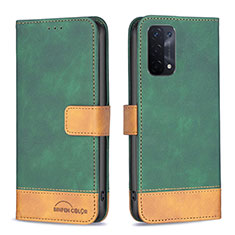 Funda de Cuero Cartera con Soporte Carcasa B02F para Oppo A54 5G Verde