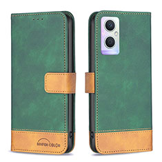 Funda de Cuero Cartera con Soporte Carcasa B02F para Oppo Reno8 Lite 5G Verde