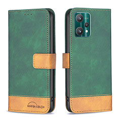 Funda de Cuero Cartera con Soporte Carcasa B02F para Realme 9 5G Verde