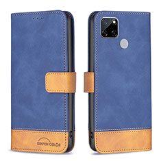 Funda de Cuero Cartera con Soporte Carcasa B02F para Realme C25S Azul