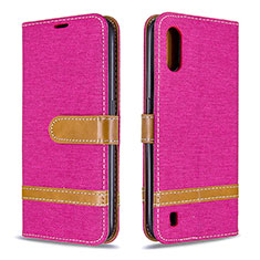 Funda de Cuero Cartera con Soporte Carcasa B02F para Samsung Galaxy A01 SM-A015 Rosa Roja