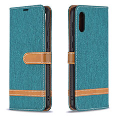 Funda de Cuero Cartera con Soporte Carcasa B02F para Samsung Galaxy A02 Verde