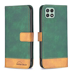 Funda de Cuero Cartera con Soporte Carcasa B02F para Samsung Galaxy A22s 5G Verde