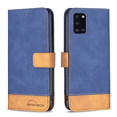 Funda de Cuero Cartera con Soporte Carcasa B02F para Samsung Galaxy A31 Azul