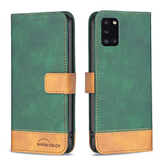 Funda de Cuero Cartera con Soporte Carcasa B02F para Samsung Galaxy A31 Verde