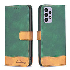 Funda de Cuero Cartera con Soporte Carcasa B02F para Samsung Galaxy A72 4G Verde