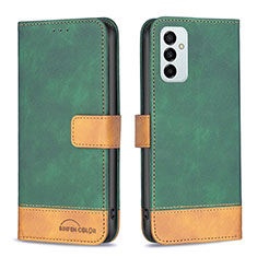 Funda de Cuero Cartera con Soporte Carcasa B02F para Samsung Galaxy F23 5G Verde