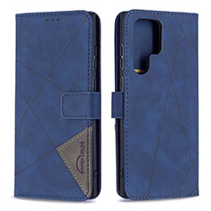 Funda de Cuero Cartera con Soporte Carcasa B02F para Samsung Galaxy S21 Ultra 5G Azul