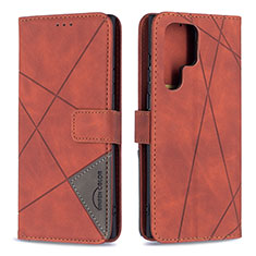 Funda de Cuero Cartera con Soporte Carcasa B02F para Samsung Galaxy S21 Ultra 5G Marron