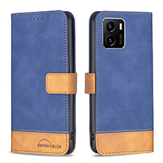 Funda de Cuero Cartera con Soporte Carcasa B02F para Vivo Y01A Azul