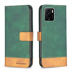 Funda de Cuero Cartera con Soporte Carcasa B02F para Vivo Y10 t1 Verde