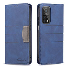 Funda de Cuero Cartera con Soporte Carcasa B02F para Xiaomi Mi 10T 5G Azul