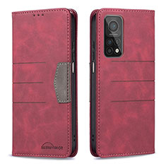 Funda de Cuero Cartera con Soporte Carcasa B02F para Xiaomi Mi 10T 5G Rojo