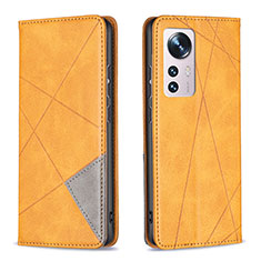 Funda de Cuero Cartera con Soporte Carcasa B02F para Xiaomi Mi 12 Pro 5G Amarillo