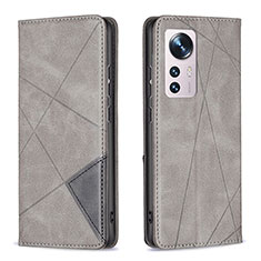 Funda de Cuero Cartera con Soporte Carcasa B02F para Xiaomi Mi 12S Pro 5G Gris