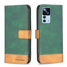 Funda de Cuero Cartera con Soporte Carcasa B02F para Xiaomi Mi 12T 5G Verde