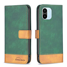 Funda de Cuero Cartera con Soporte Carcasa B02F para Xiaomi Poco C51 Verde