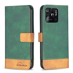 Funda de Cuero Cartera con Soporte Carcasa B02F para Xiaomi Redmi 10C 4G Verde