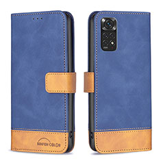 Funda de Cuero Cartera con Soporte Carcasa B02F para Xiaomi Redmi Note 11S 4G Azul