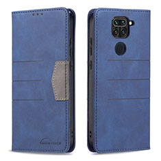 Funda de Cuero Cartera con Soporte Carcasa B02F para Xiaomi Redmi Note 9 Azul