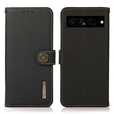 Funda de Cuero Cartera con Soporte Carcasa B02H para Google Pixel 7 Pro 5G Negro