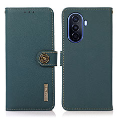 Funda de Cuero Cartera con Soporte Carcasa B02H para Huawei Enjoy 50 Verde