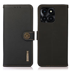 Funda de Cuero Cartera con Soporte Carcasa B02H para Huawei Honor X6a Negro