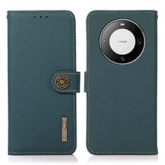 Funda de Cuero Cartera con Soporte Carcasa B02H para Huawei Mate 60 Pro+ Plus Verde