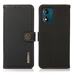 Funda de Cuero Cartera con Soporte Carcasa B02H para Motorola Moto E13 Negro