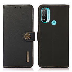 Funda de Cuero Cartera con Soporte Carcasa B02H para Motorola Moto E20 Negro