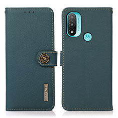 Funda de Cuero Cartera con Soporte Carcasa B02H para Motorola Moto E20 Verde